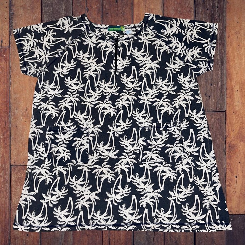 Woman’s Palm Harbor Tree Monogram Print Beach Shirt Dress Summer